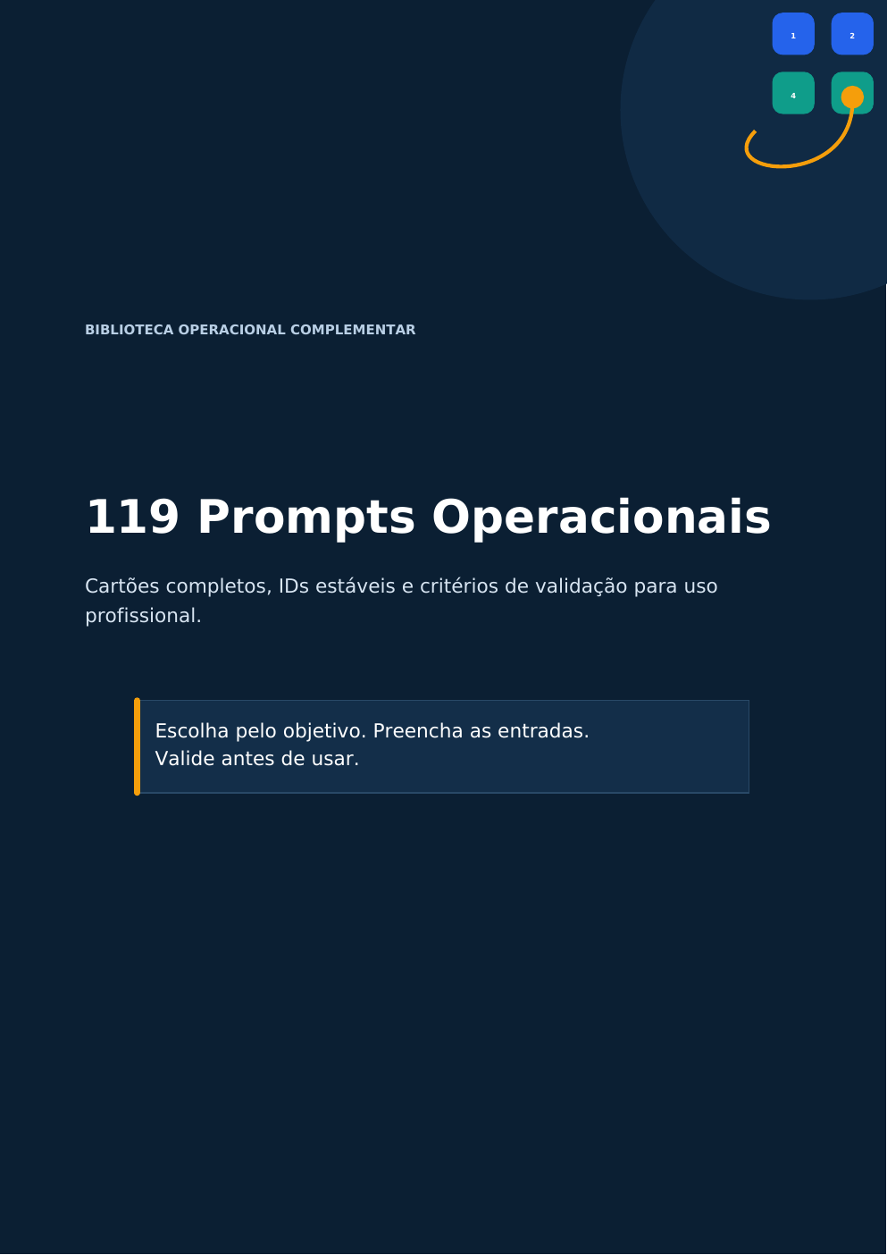 Capa da biblioteca com 119 prompts operacionais